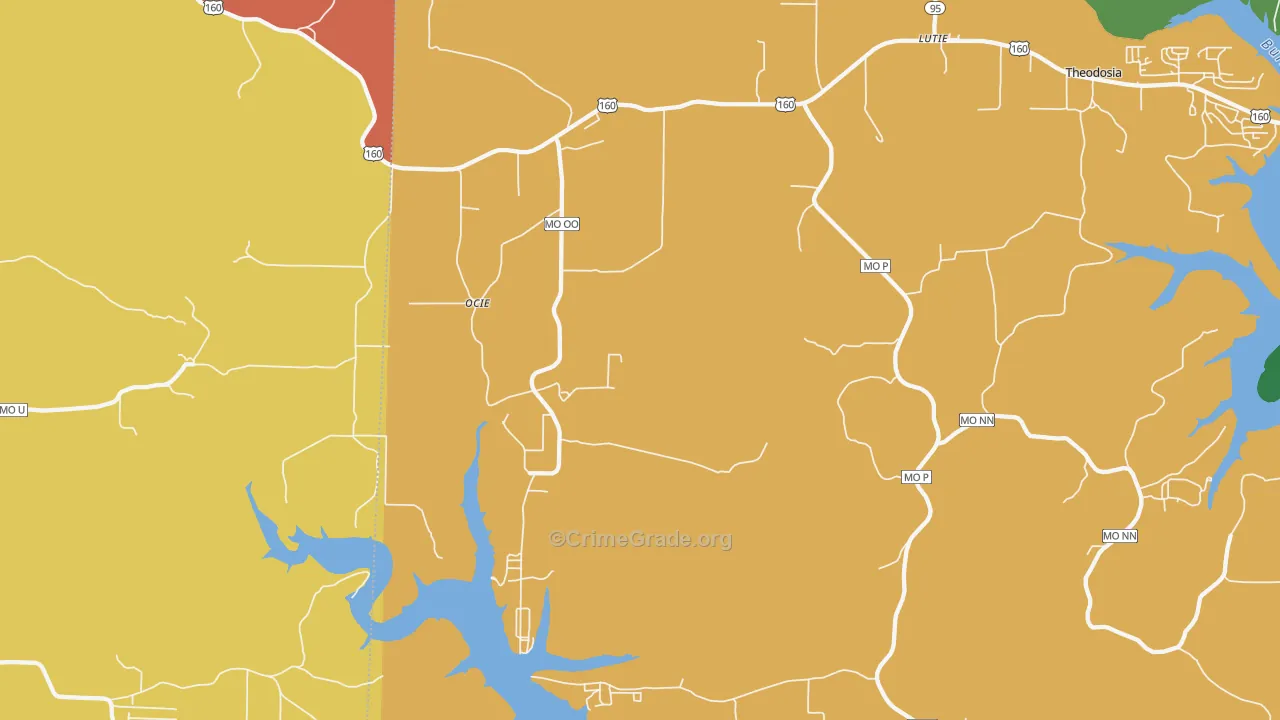 Ocie, MO Map of Assault Rates