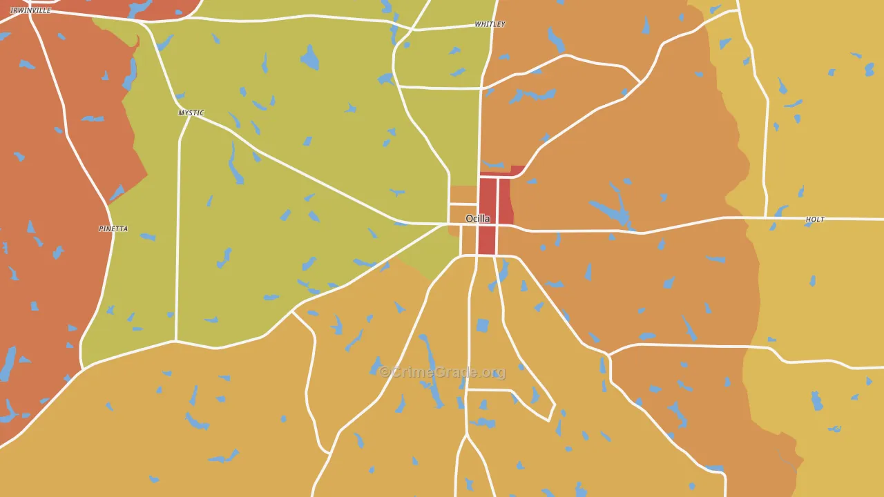 Ocilla, GA Map of Assault Rates