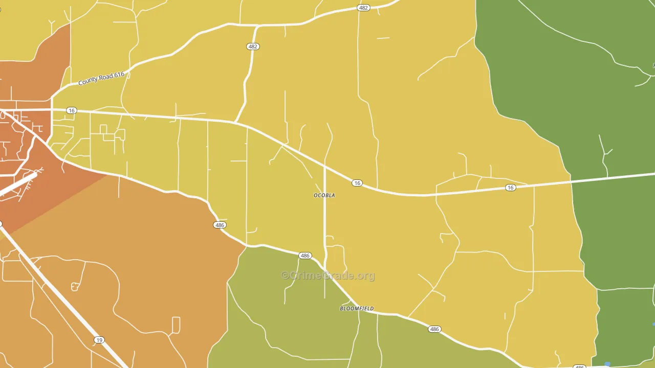 Ocobla, MS Map of Assault Rates