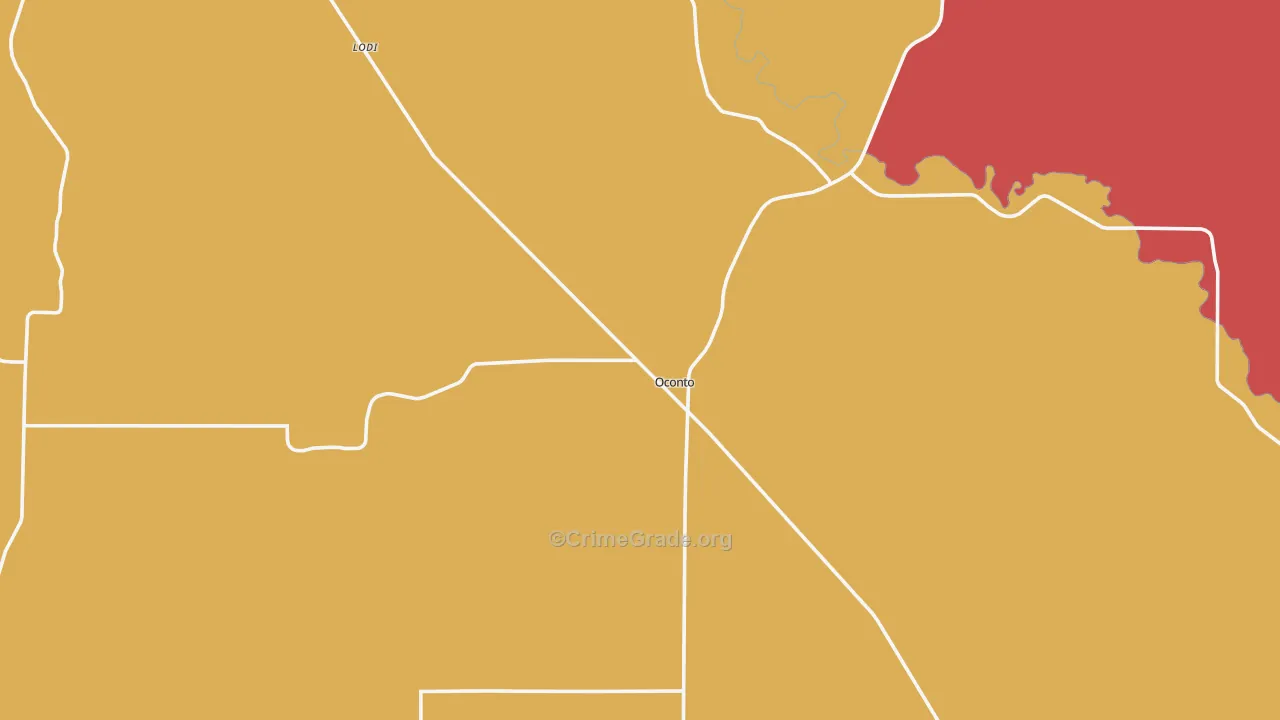 Oconto, NE Map of Assault Rates