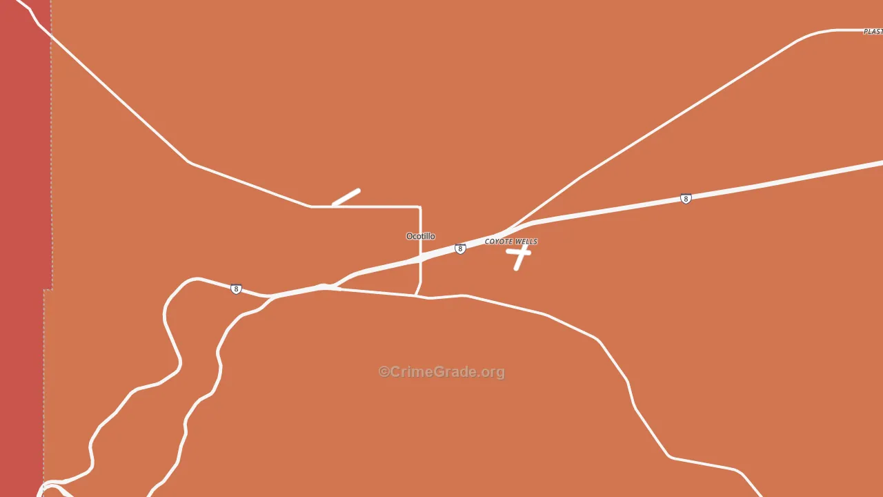Ocotillo, CA Map of Assault Rates