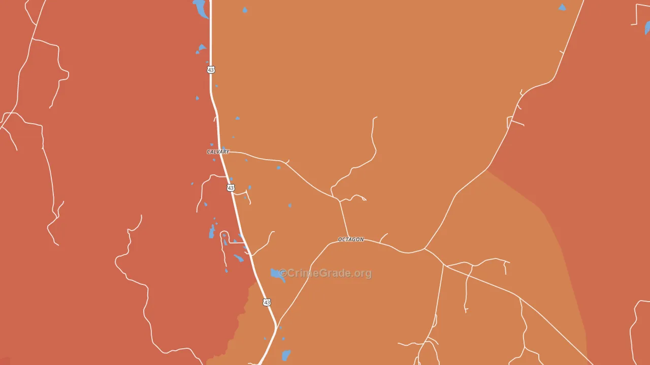 Octagon, AL Map of Assault Rates