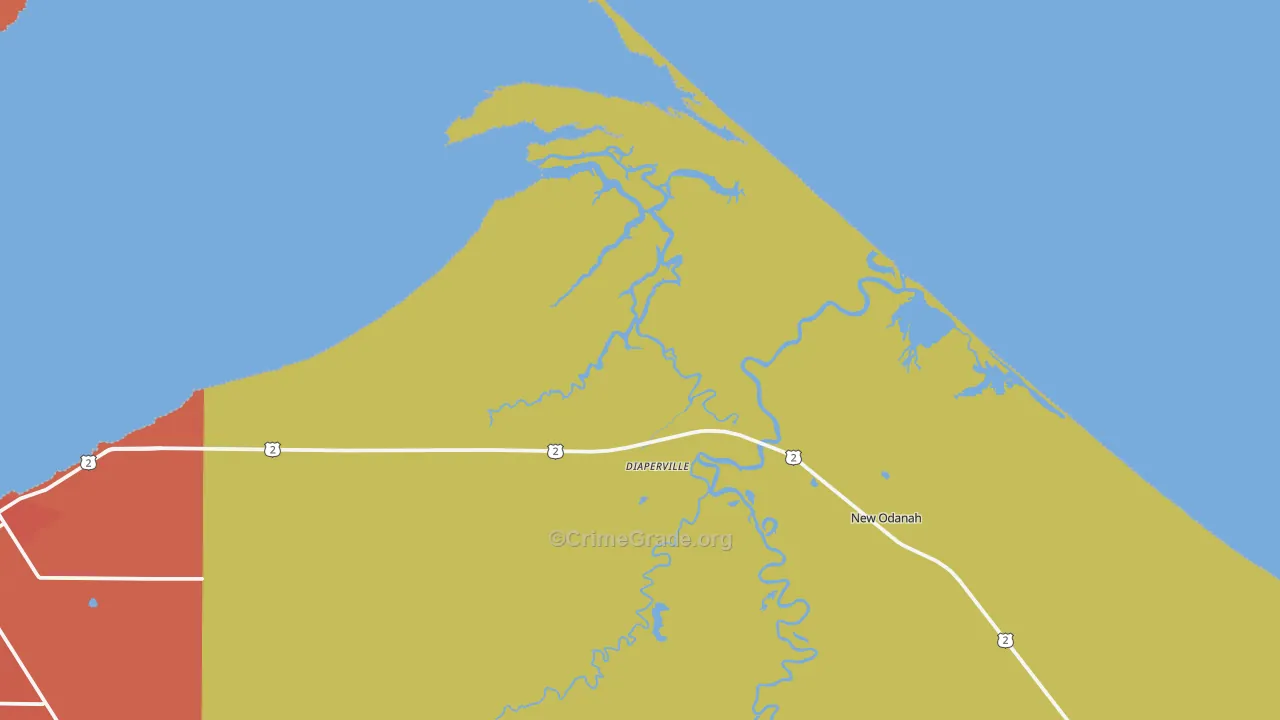 Odanah, WI Map of Assault Rates