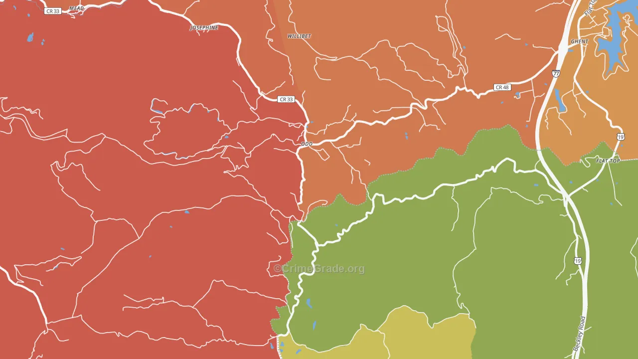 Odd, WV Map of Assault Rates