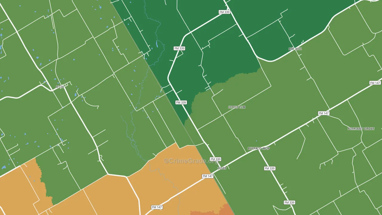 Odds, TX Map of Assault Rates