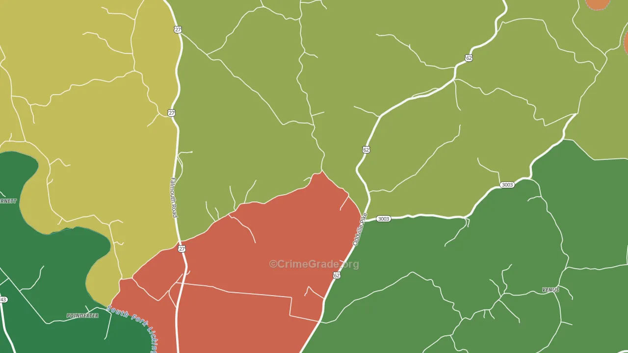 Oddville, KY Map of Assault Rates