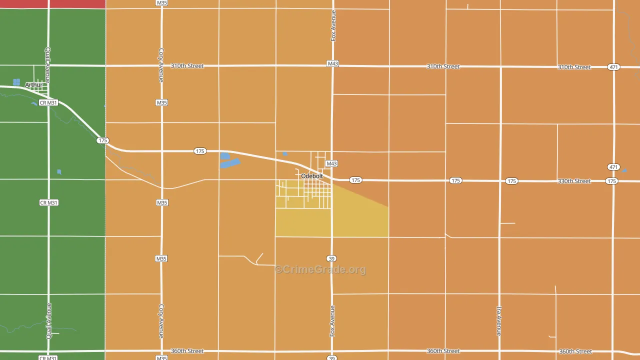 Odebolt, IA Map of Assault Rates