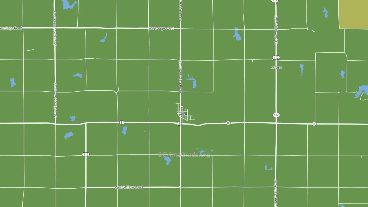Odell, NE Map of Assault Rates