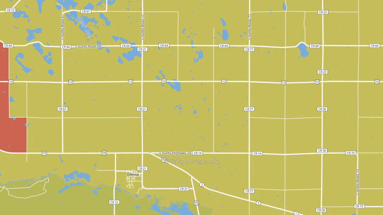 Odessa, MN Map of Assault Rates