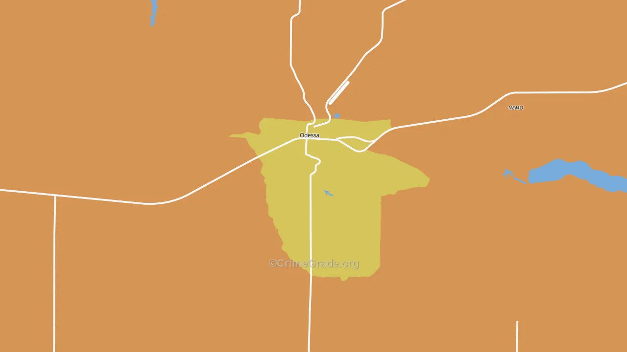 Odessa, WA Map of Assault Rates