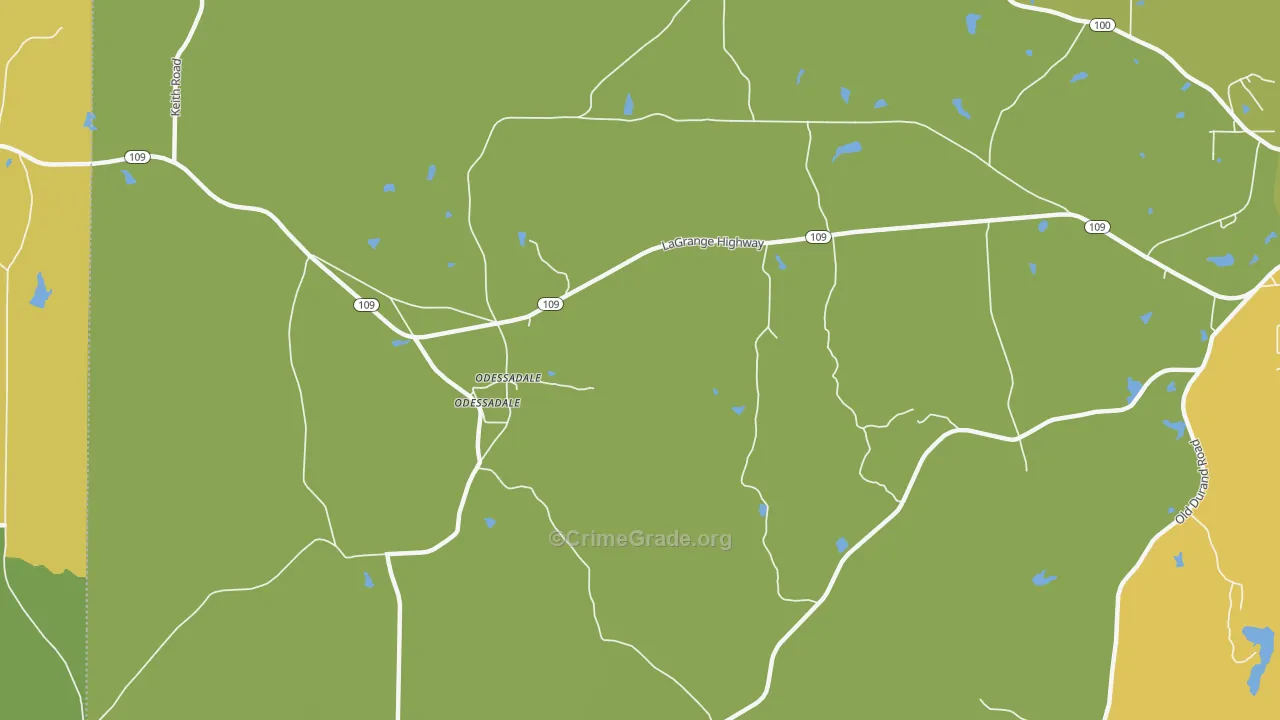 Odessadale, GA Map of Assault Rates