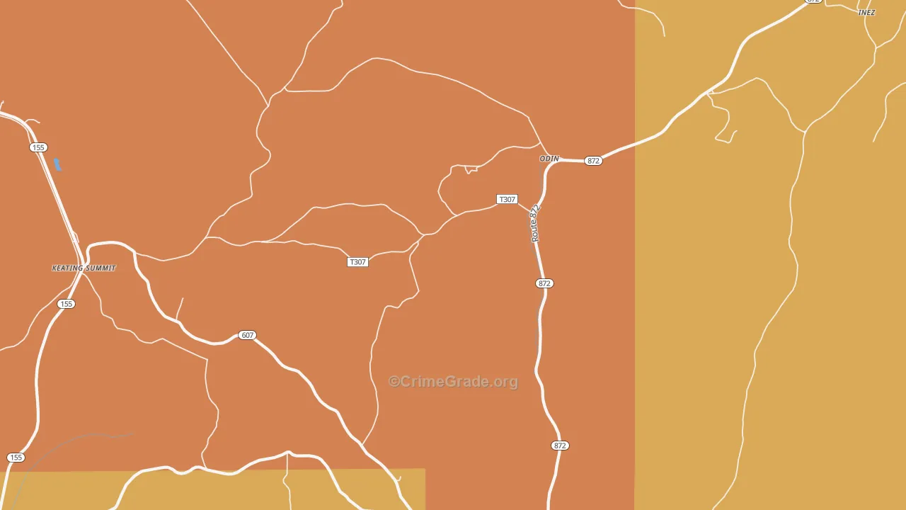 Odin, PA Map of Assault Rates