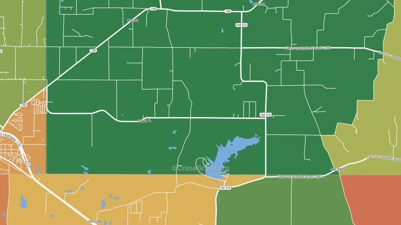 Odom, TX Map of Assault Rates