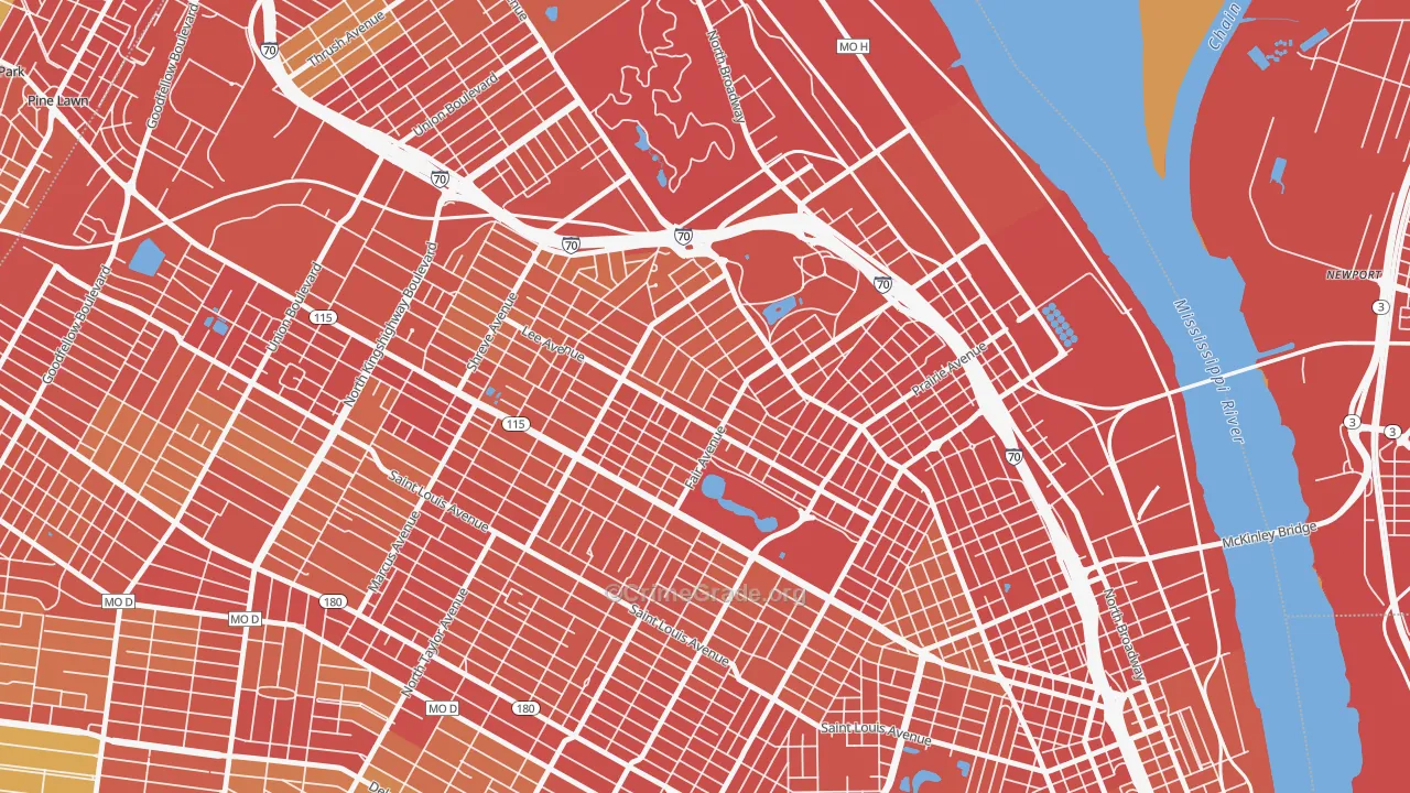 O'Fallon, St. Louis, MO Map of Assault Rates