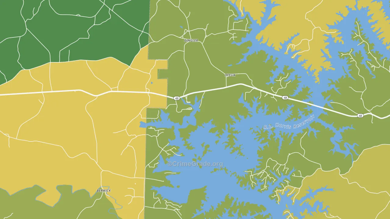 Ofelia, AL Map of Assault Rates