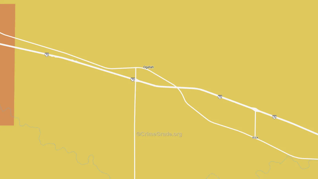 Ogallah, KS Map of Assault Rates