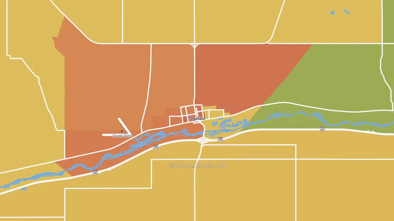 Ogallala, NE Map of Assault Rates