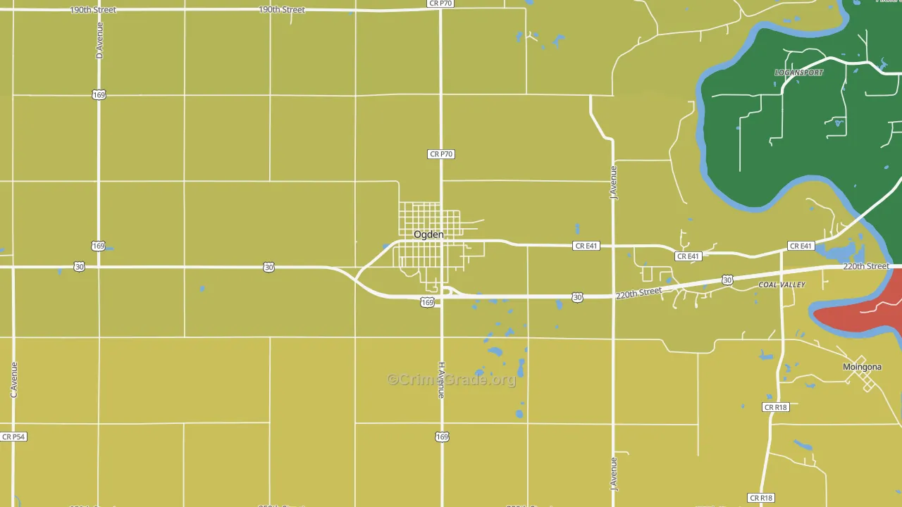 Ogden, IA Map of Assault Rates