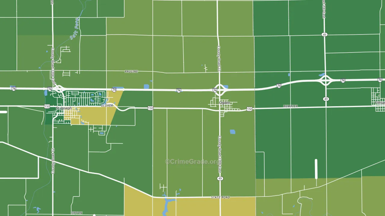Ogden, IL Map of Assault Rates