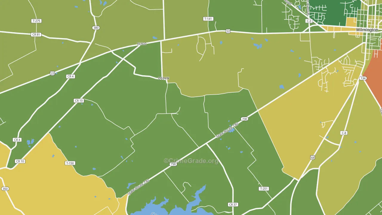Ogden, OH Map of Assault Rates