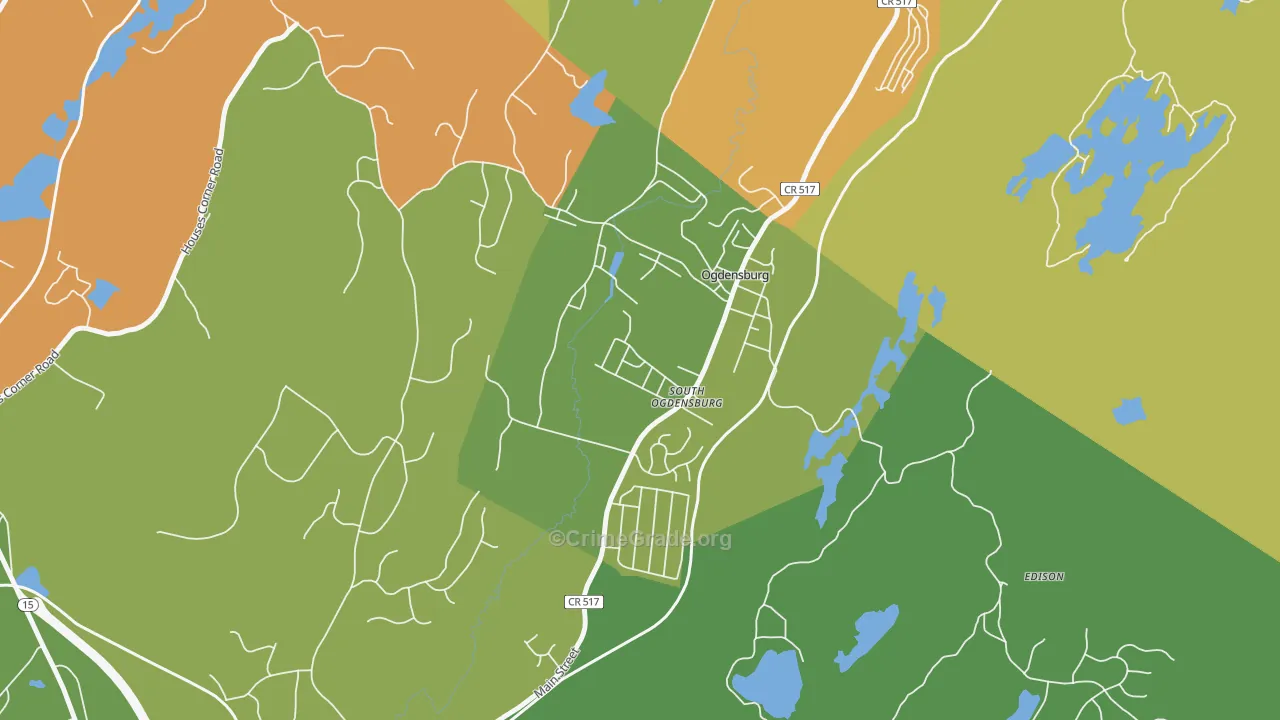 Ogdensburg, NJ Map of Assault Rates