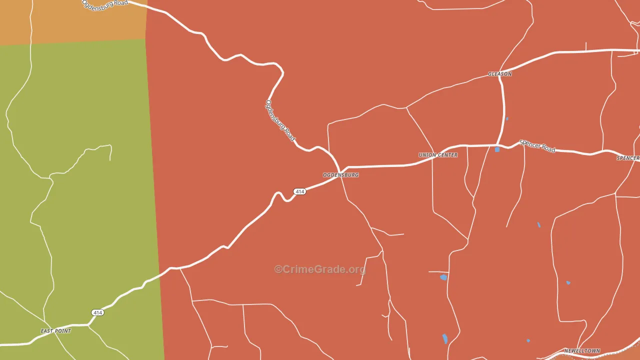 Ogdensburg, PA Map of Assault Rates