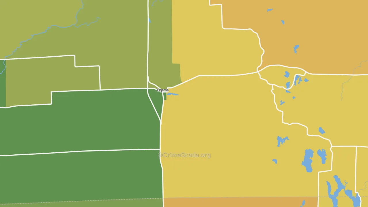 Ogema, WI Map of Assault Rates