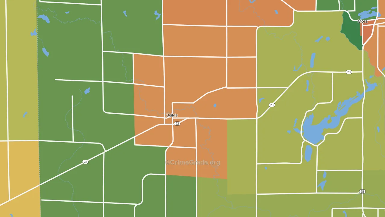 Ogilvie, MN Map of Assault Rates