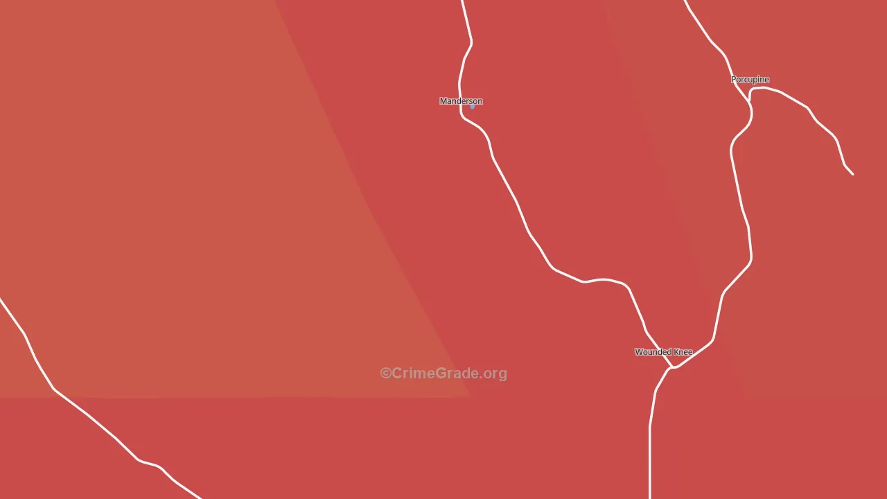 Oglala Lakota County, SD Map of Assault Rates