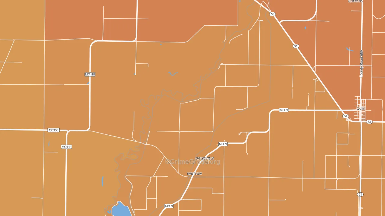 Oglesville, MO Map of Assault Rates