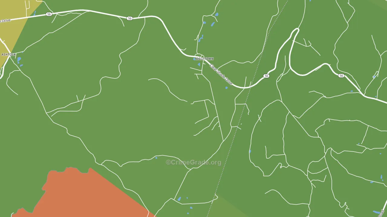 Ogletown, PA Map of Assault Rates