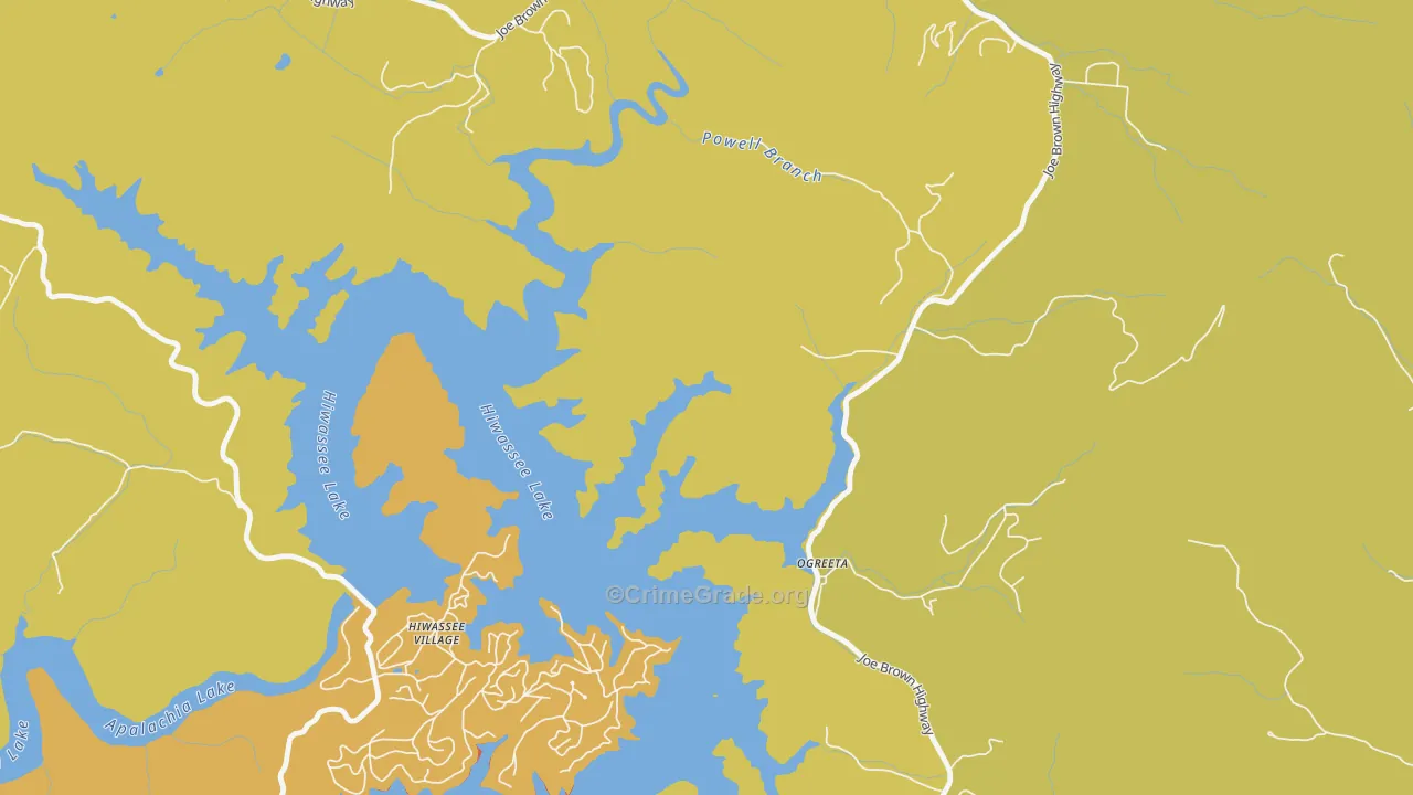 Ogreeta, NC Map of Assault Rates