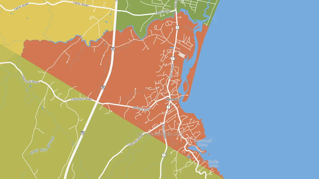 Ogunquit, ME Map of Assault Rates