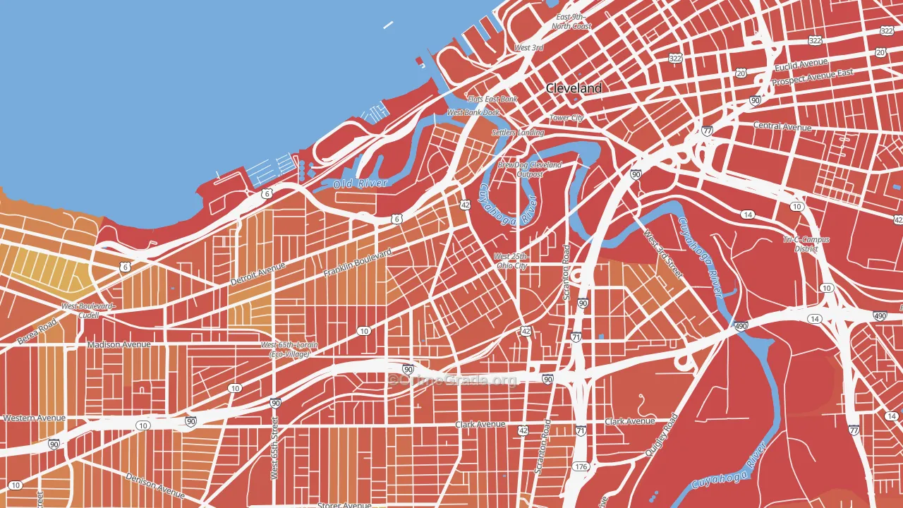 Ohio City-West Side, Cleveland, OH Map of Assault Rates