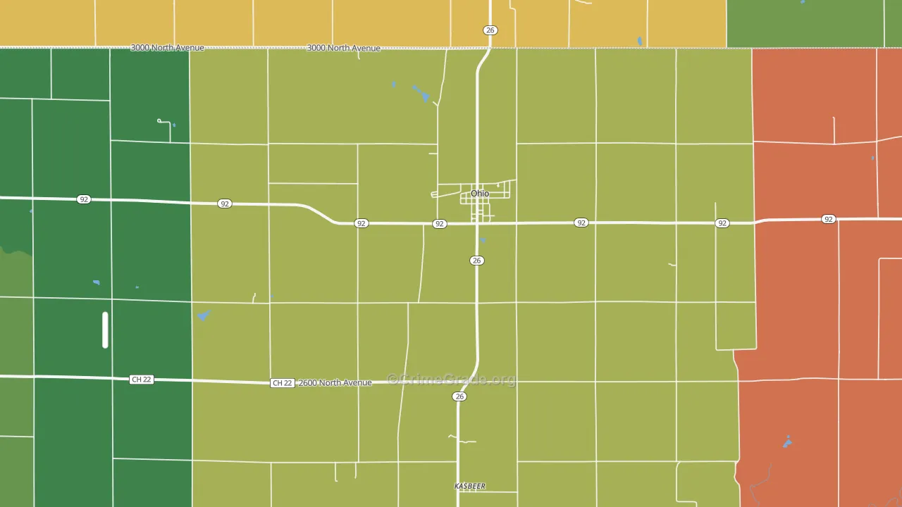 Ohio, IL Map of Assault Rates
