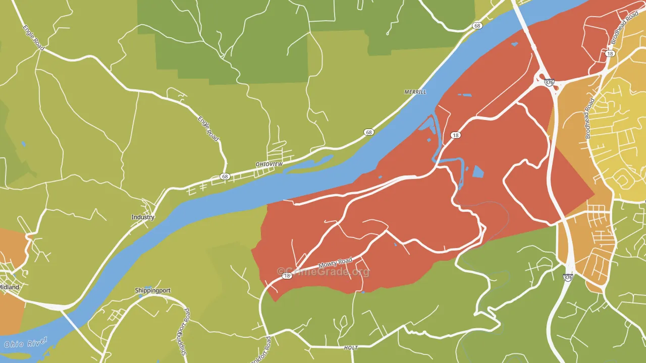 Ohioview, PA Map of Assault Rates