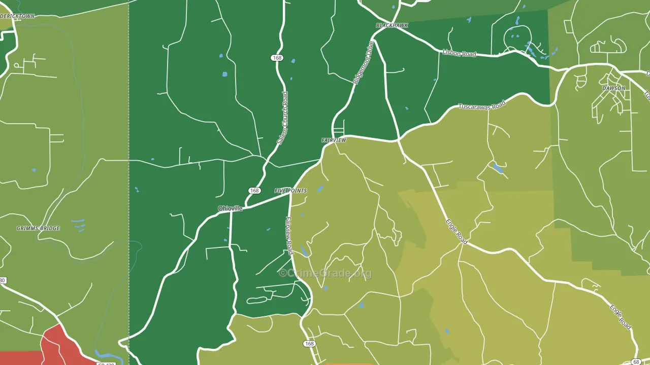 Ohioville, PA Map of Assault Rates