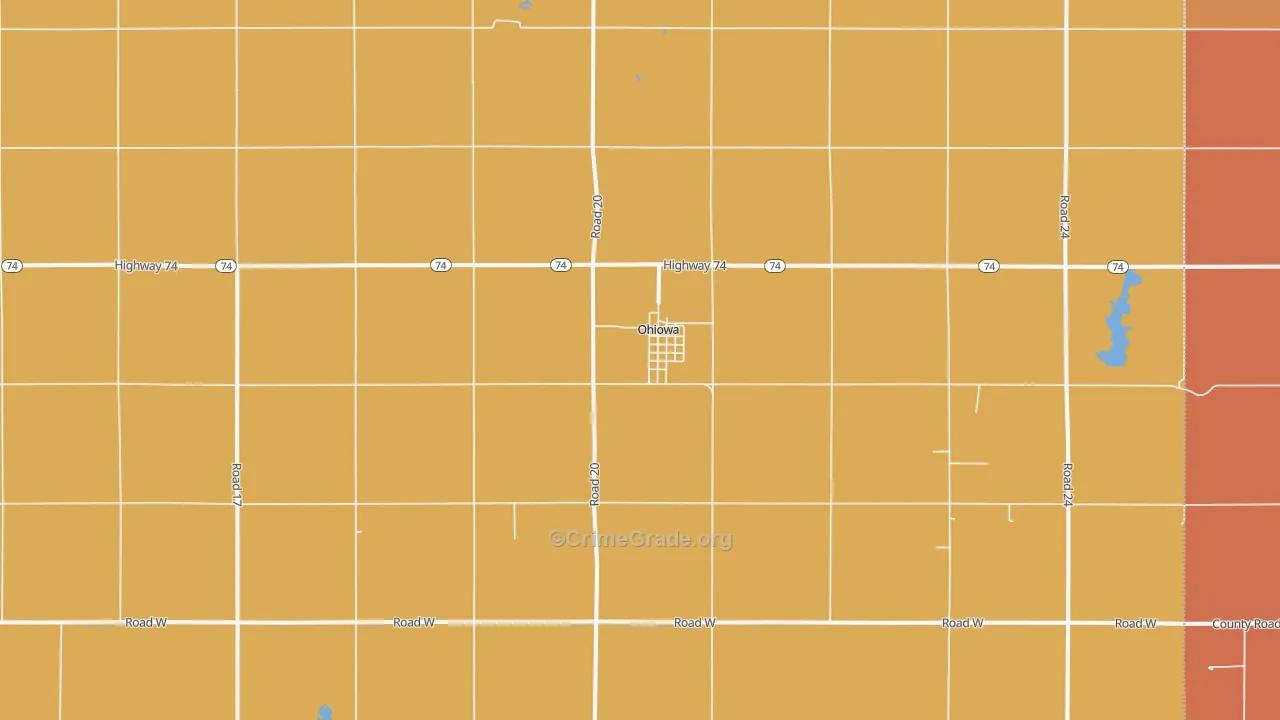 Ohiowa, NE Map of Assault Rates