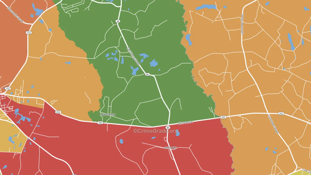 Ohoopee, GA Map of Assault Rates