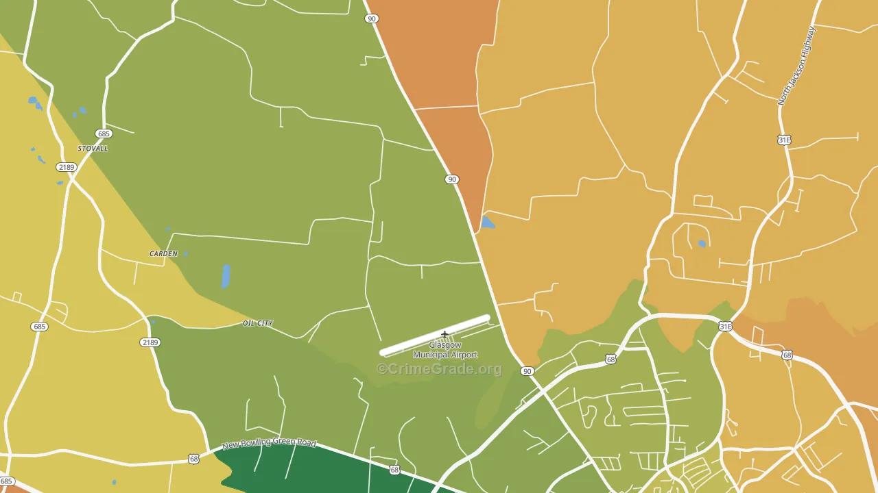 Oil City, KY Map of Assault Rates