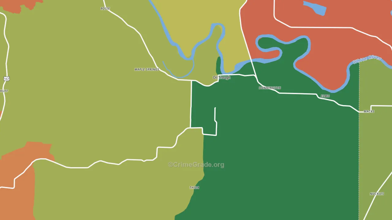 Oil Trough, AR Map of Assault Rates