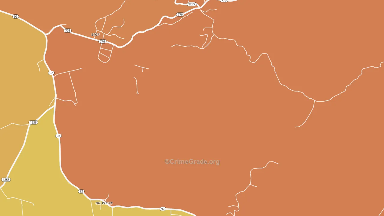 Oil Valley, KY Map of Assault Rates