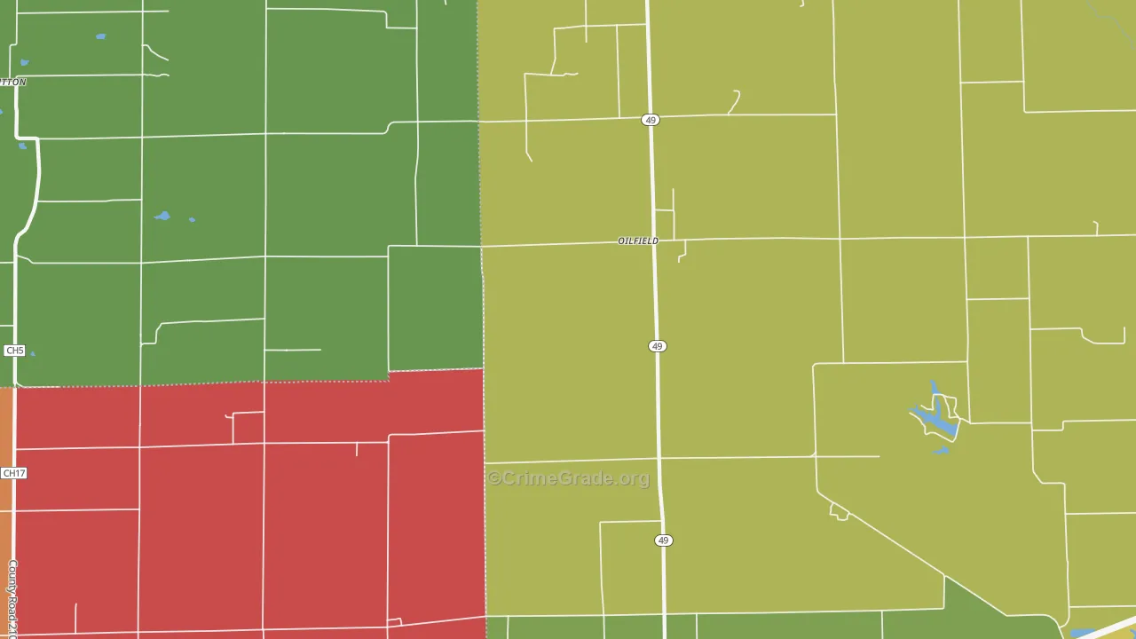 Oilfield, IL Map of Assault Rates