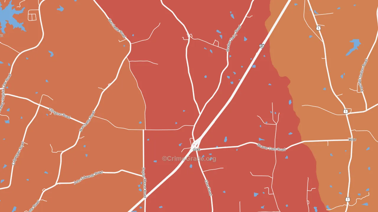 Oine, NC Map of Assault Rates