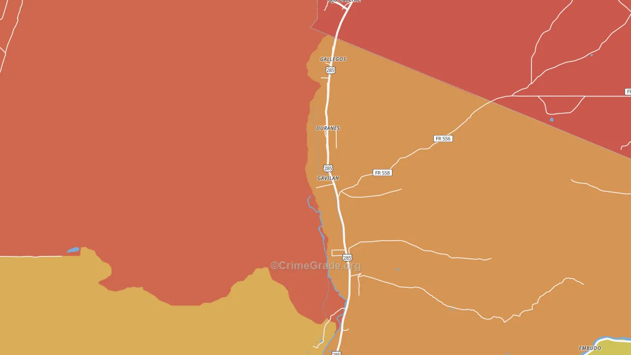 Ojo Caliente, NM Map of Assault Rates