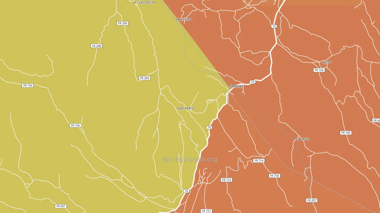 Ojo Sarco, NM Map of Assault Rates
