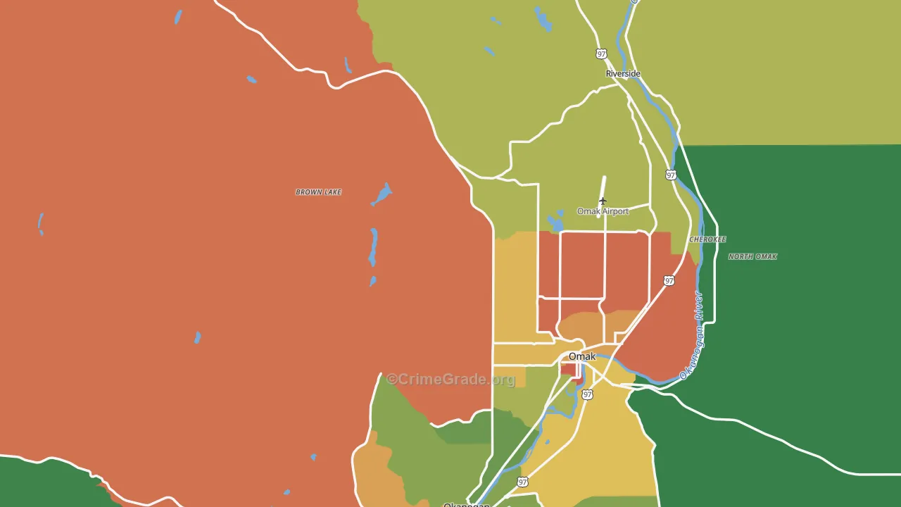 Okanogan County, WA Map of Assault Rates