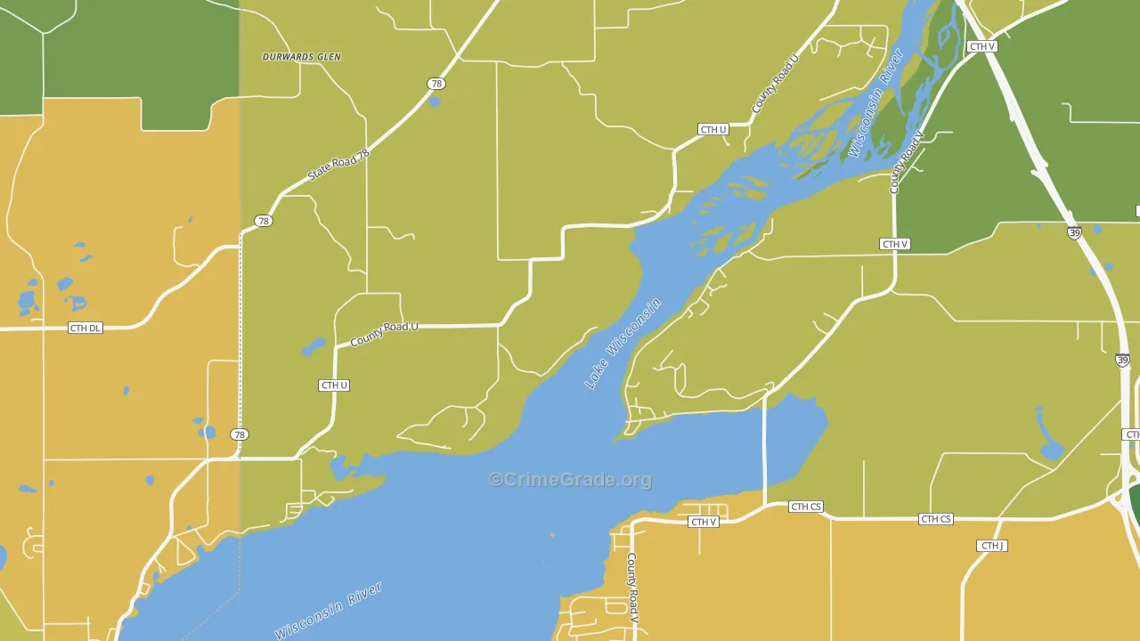 Okee, WI Map of Assault Rates