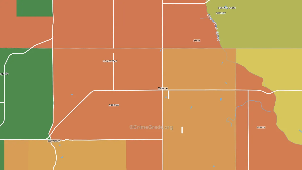 Okeene, OK Map of Assault Rates