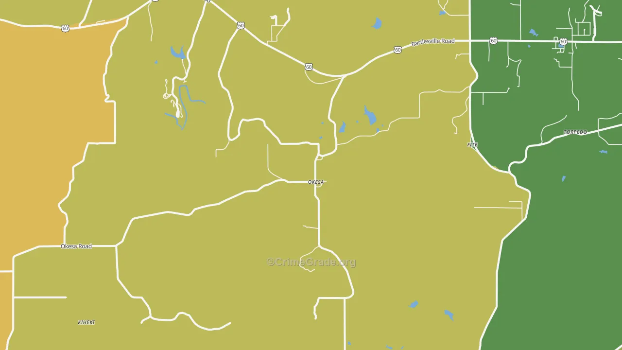 Okesa, OK Map of Assault Rates